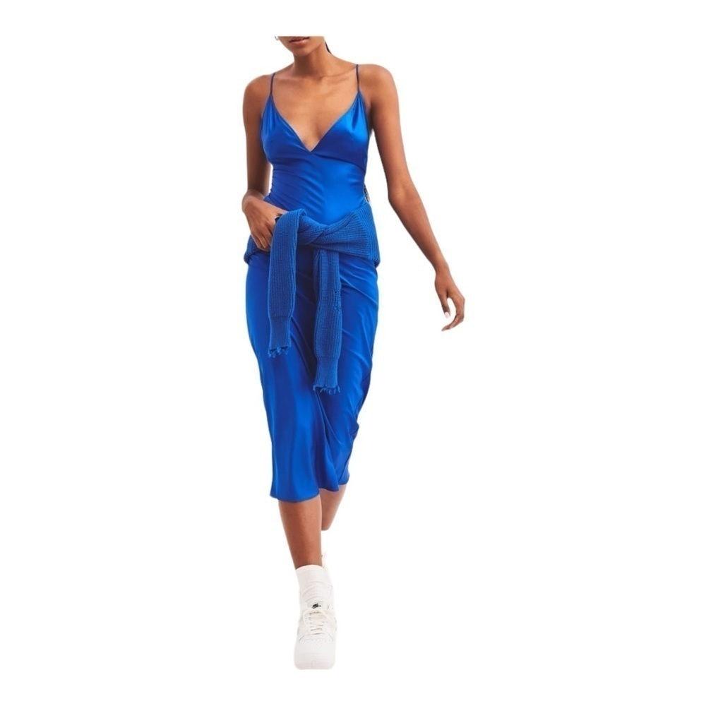 Ser.O.Ya Rowan Silk Maxi Dress In Royal Blue Nwt